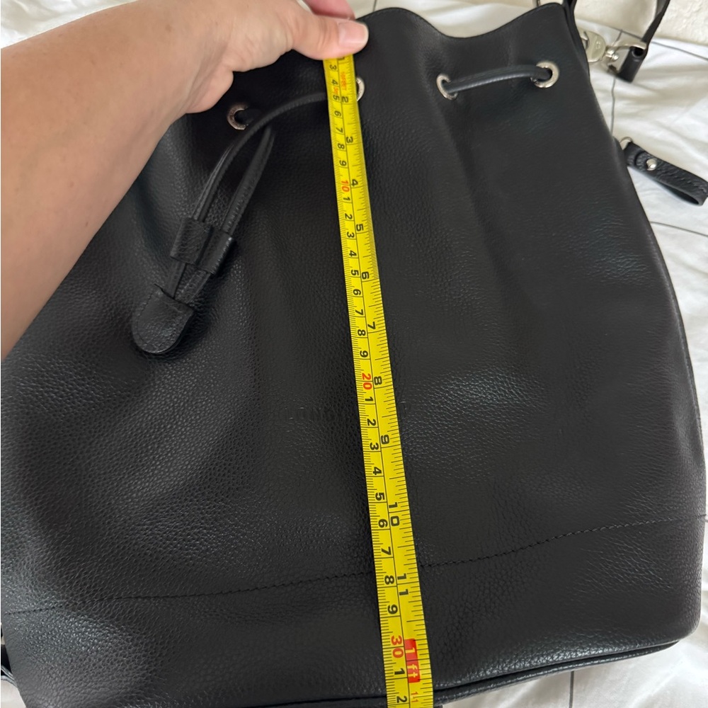 Longchamp Black Bucket Bag with Logo Lining - Picture 12 of 12